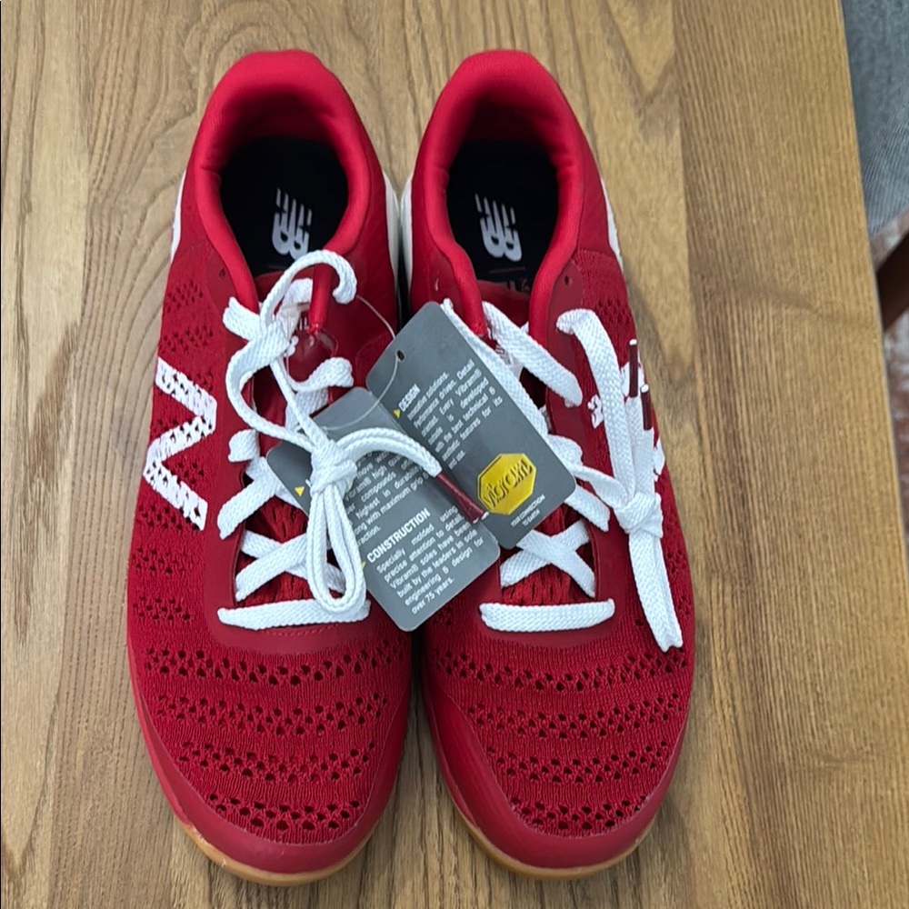 Men’s New Balance Training Entertainment Red and White Sneakers Mesh Low Top